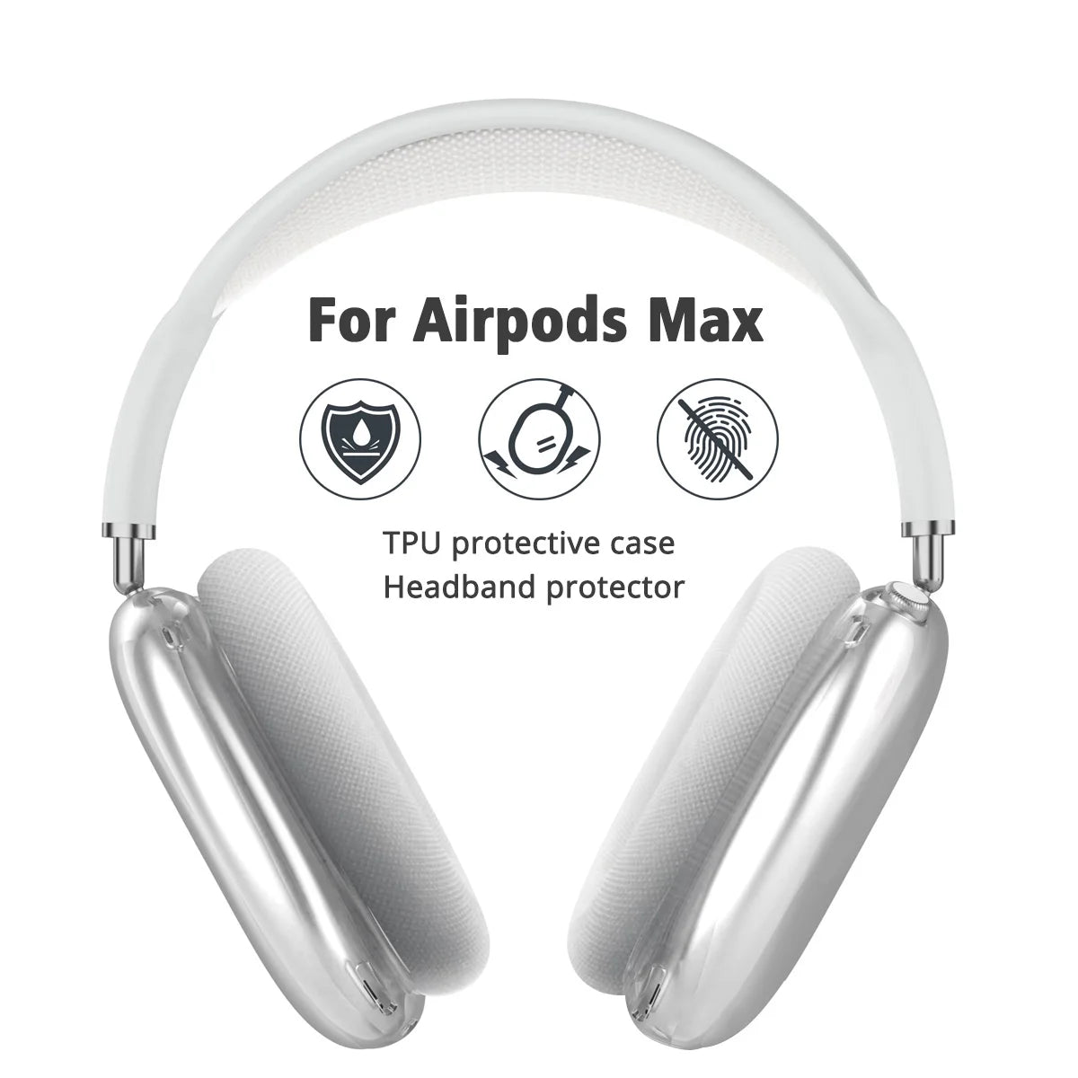 Clear Case For AirPods Max Transparent Cover Soft TPU Anti-Scratch Sleeve Protective Cases For Apple AirPods Max Headphone Accessories