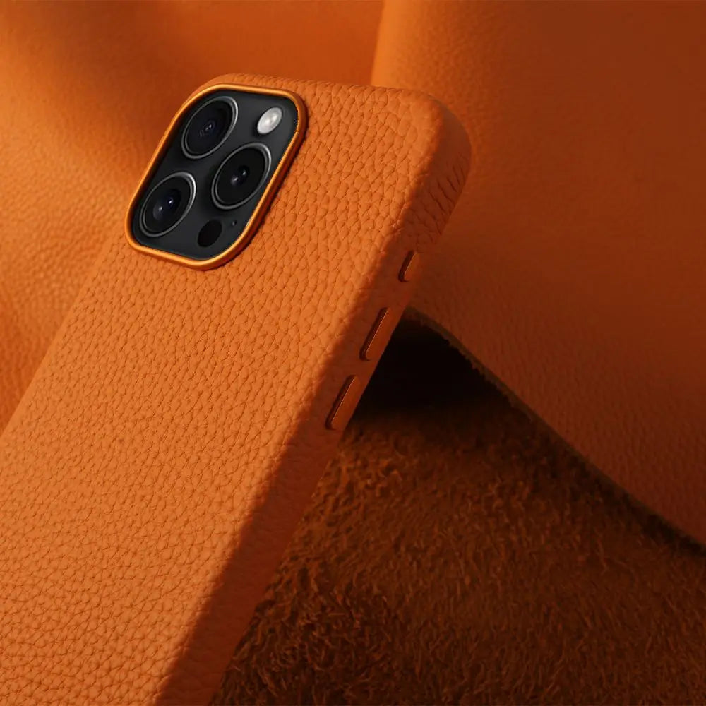 Premium Genuine Leather Cover Magnetic for Iphone 15 14 Pro Max Cases Full Coverage