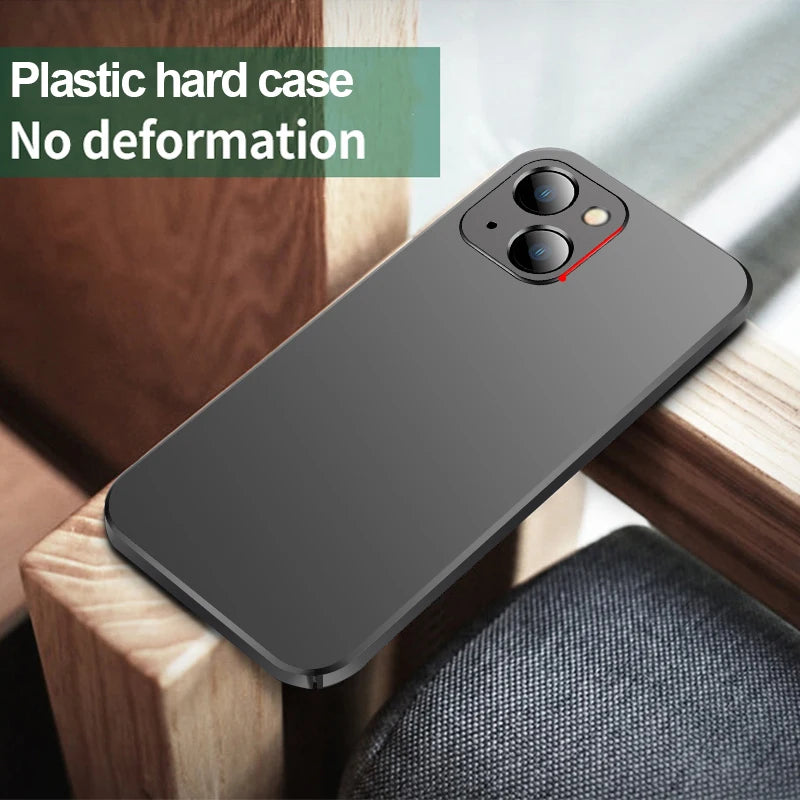 Invisible Magnetic Car Case For iPhone 15 14 13 12 11 Pro Max Ultra Thin Hard Plastic Protection Cover