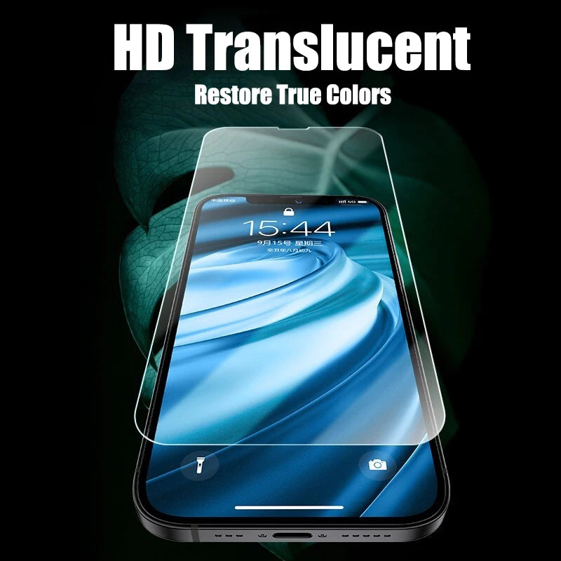 4PCS Full Cover Tempered Glass For iPhone 11 12 13 14 15 Pro Max Screen Protector For iPhone X XR XS Max 7 8 6 Plus Glass Film